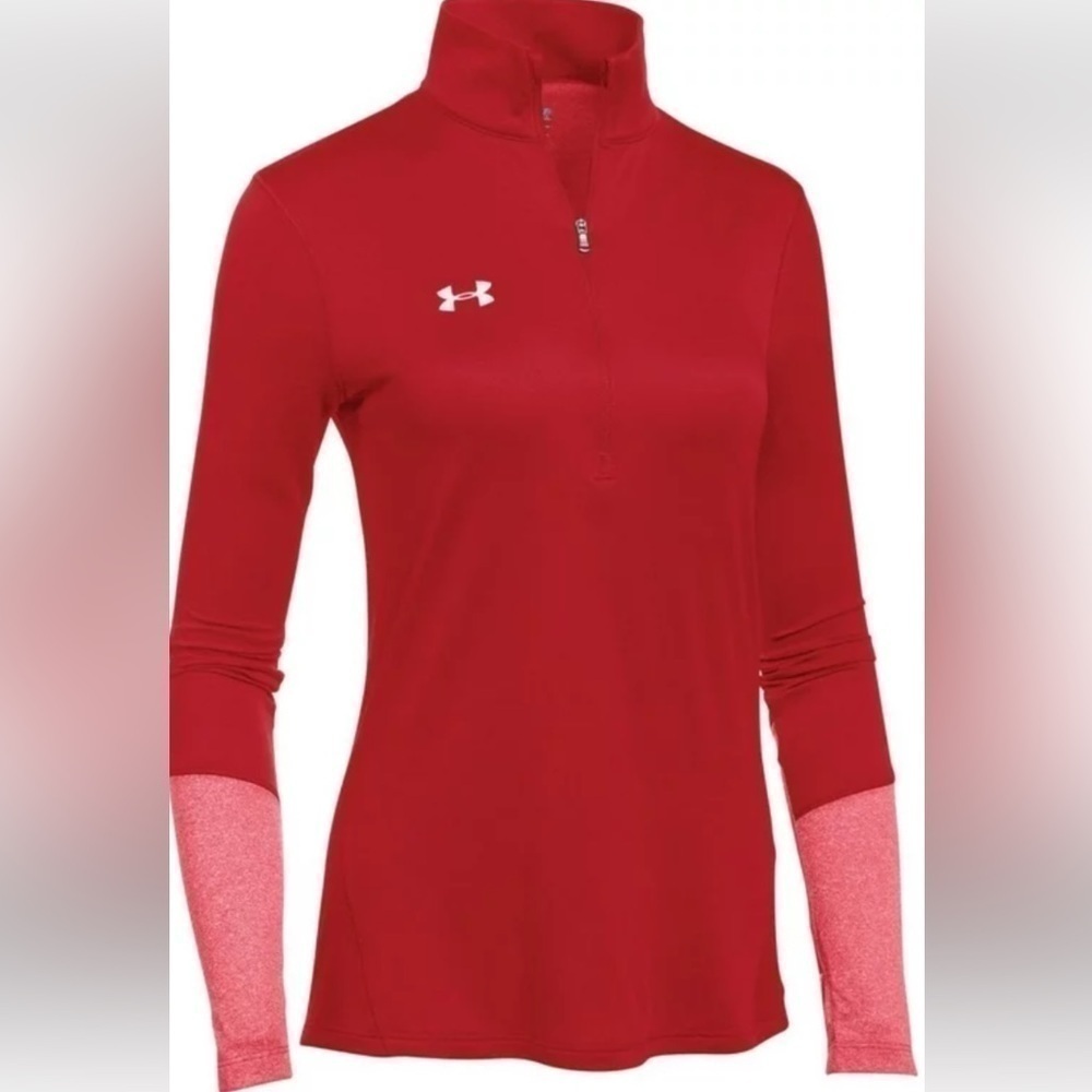 Under Armour Women’s Locker 1/2 Zip Red Long Sleeve Sz M